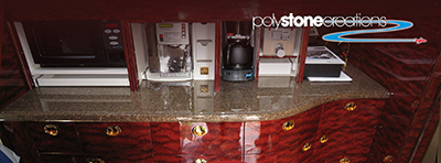 Classic aircraft galley countertop in flagship PolyStone composite