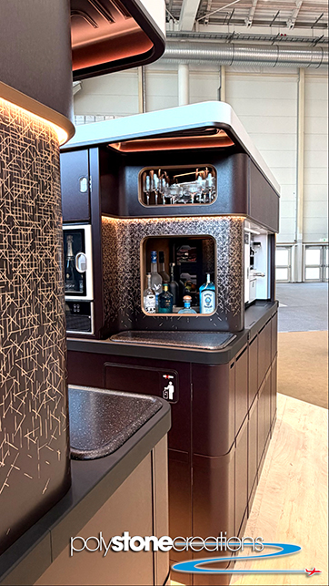 Classic aircraft galley countertop in flagship PolyStone composite
