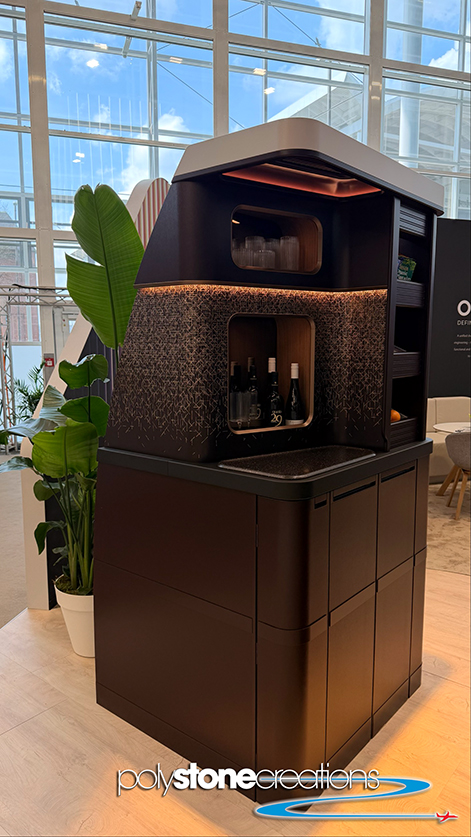 Classic aircraft galley countertop in flagship PolyStone composite